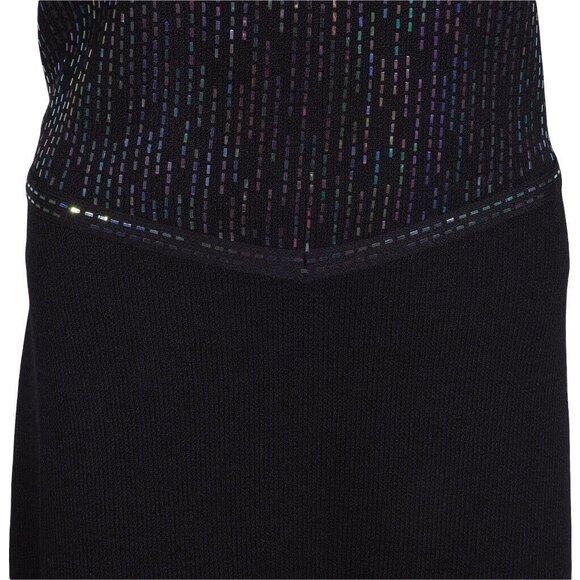 St John Evening Dress Size 4 Long Halter Criss Cross Open Back Iridescent - Picture 5 of 10